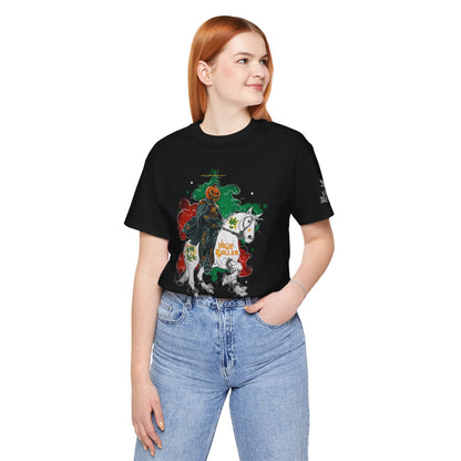 Headless Horseman HIGH ROLLER Halloween Cannabis T-Shirt - Premium Pumpkin Rider Skeletal Steed 420 Apparel
