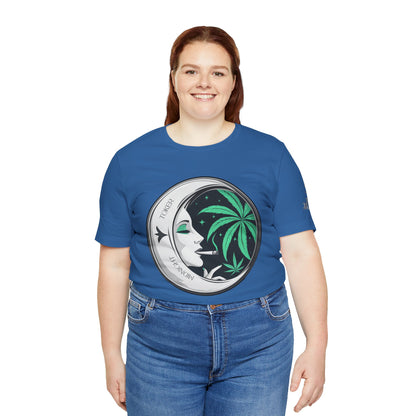 Toker Girl Coin Tee - Vintage Cannabis Portrait Art Design | High Roller