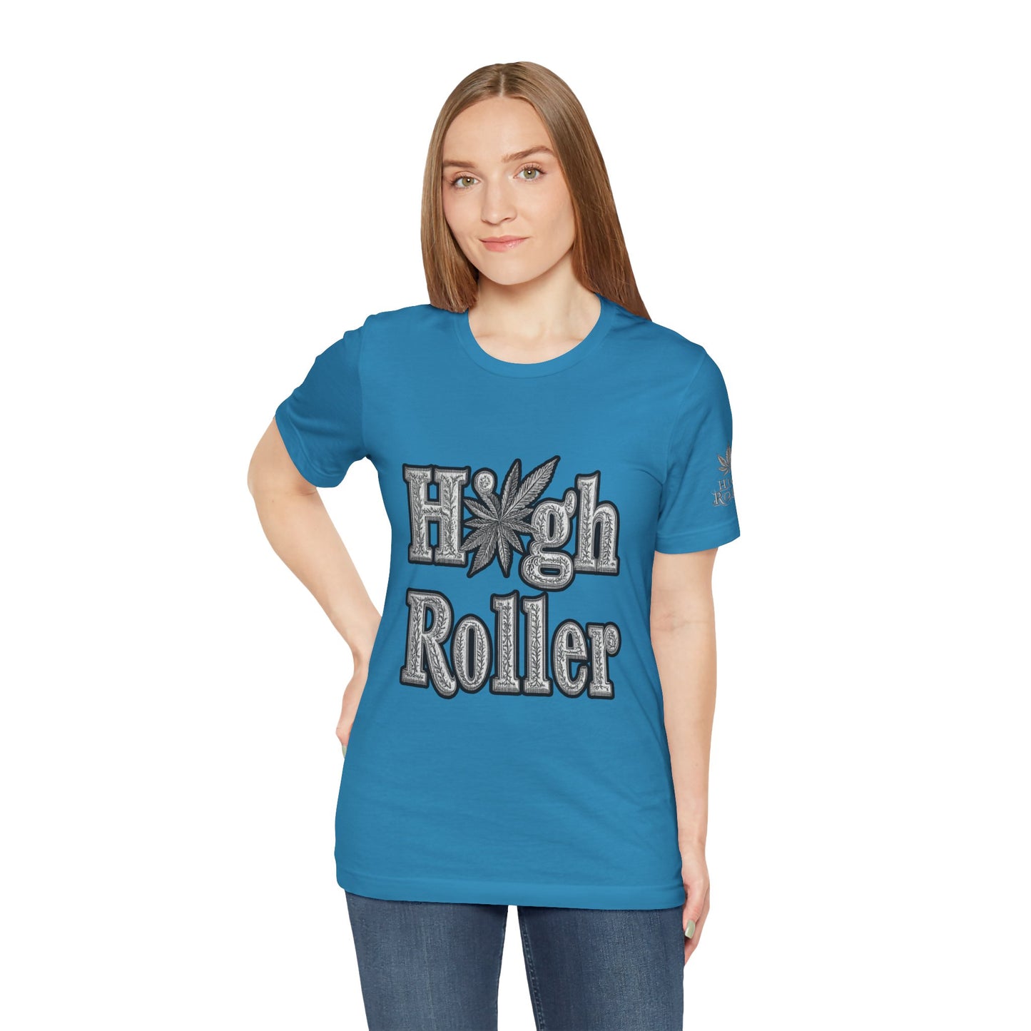 High Roller Classic Tee - Premium Airlume Cotton Cannabis Culture Ornate Typography Art