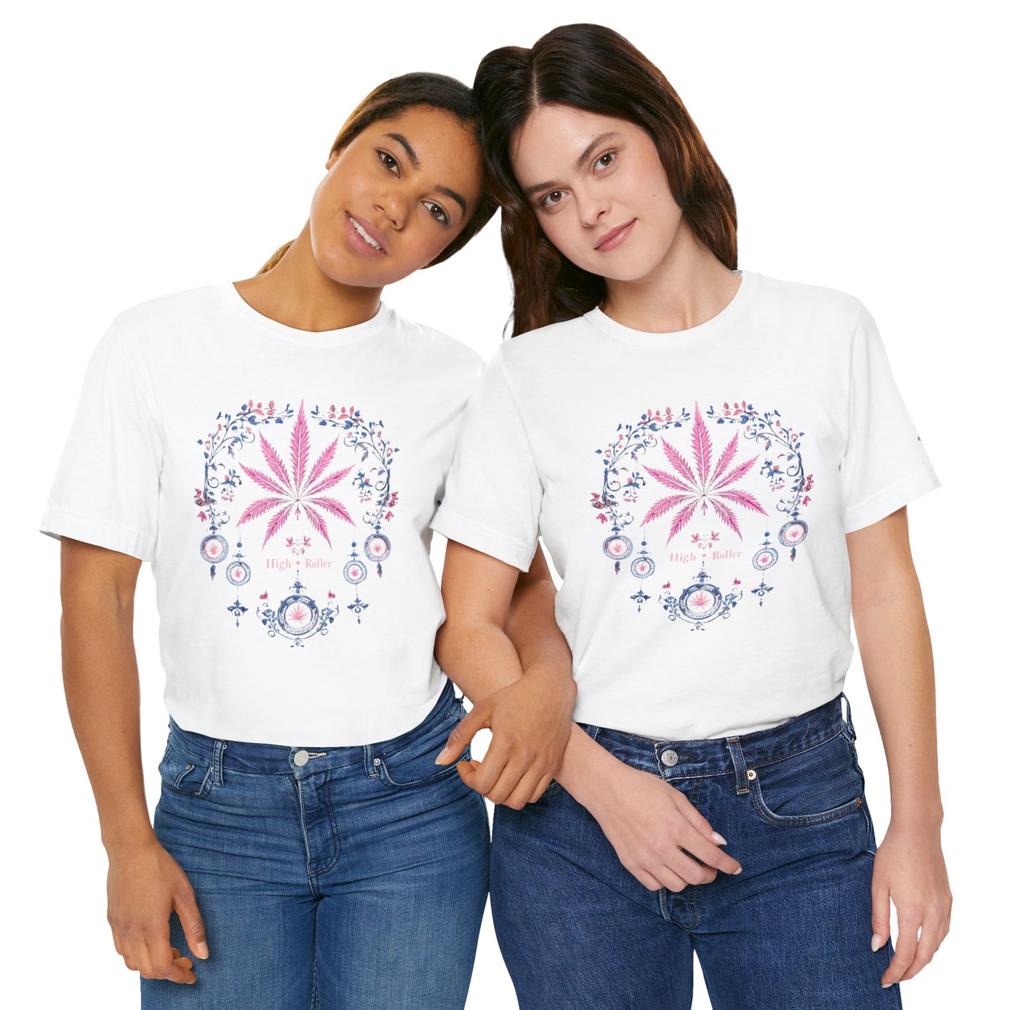 Bohemian Cannabis Mandala Tee - Floral Folk Art Design | High Roller