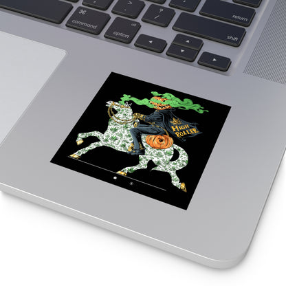 Headless Horseman Cannabis Horse Halloween Sticker - Luxury Weed Equestrian Art - HIGH ROLLER Premium 3x3 Vinyl