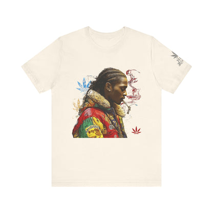High Roller Profile Smoke Art Cannabis T-Shirt - Premium 420 Hip-Hop Portrait Street Culture Elevated Lifestyle Apparel