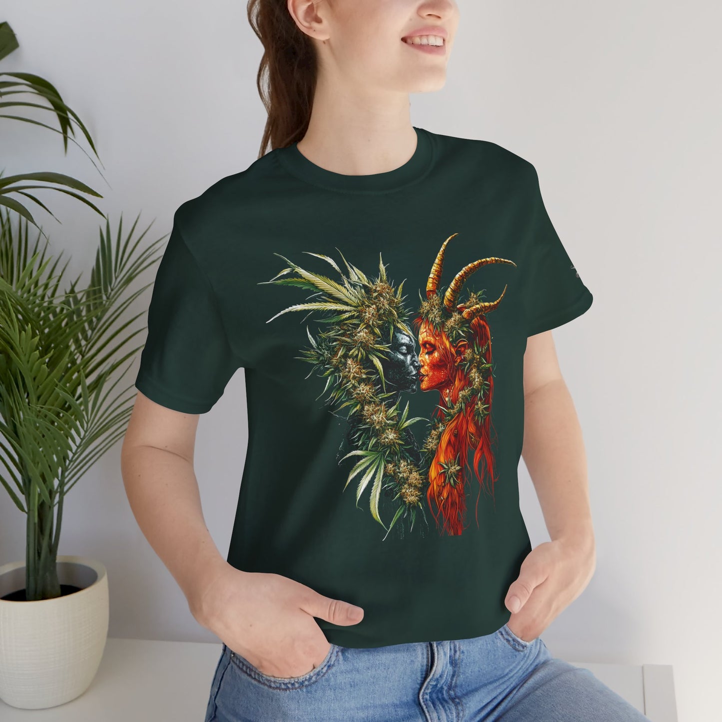 Sacred Union T-Shirt - Premium Airlume Cotton Cannabis Spirits Fantasy Art Tee