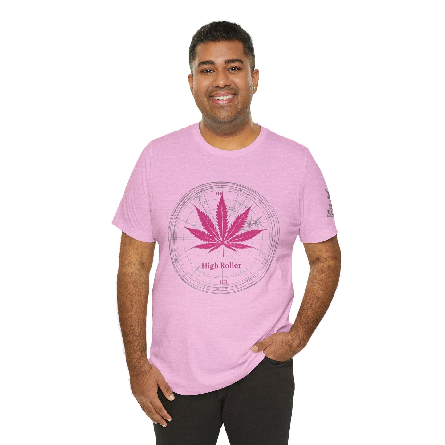 True North Tee - Premium Airlume Cotton Cannabis Culture Compass Navigation Art