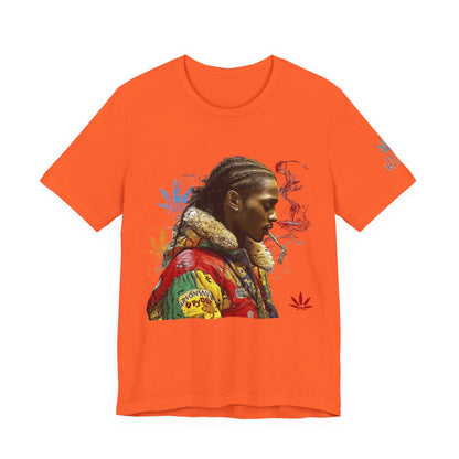 High Roller Profile Smoke Art Cannabis T-Shirt - Premium 420 Hip-Hop Portrait Street Culture Elevated Lifestyle Apparel