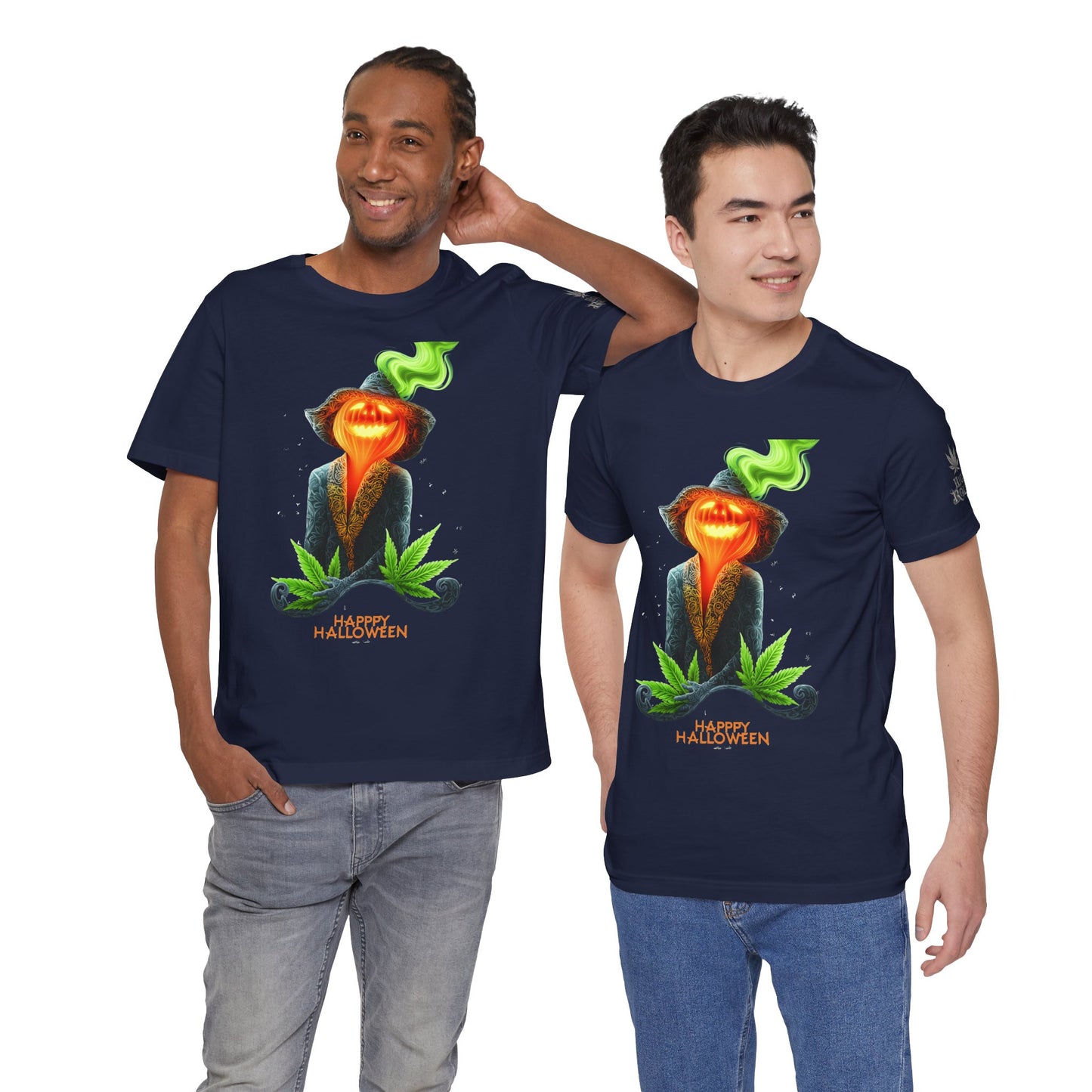 Victorian Pumpkin Gentleman HIGH ROLLER Halloween Cannabis T-Shirt - Premium Jack-o'-Lantern Aristocrat Meditation 420 Apparel