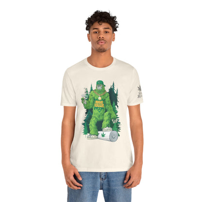 Bigfoot HIGH ROLLER Halloween Cannabis Forest T-Shirt - Premium Sasquatch Lifestyle Legend 420 Apparel