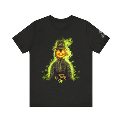 Spectral Pumpkin HIGH ROLLER Halloween T-Shirt - Premium Dark Cannabis Apparel