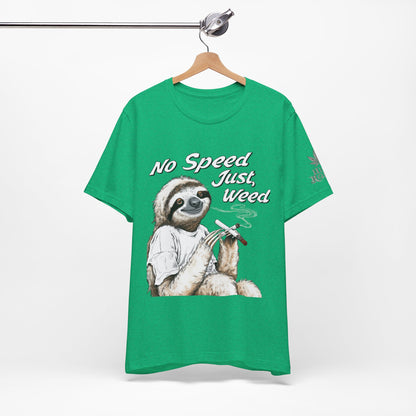 Slow Motion Tee - Premium Airlume Cotton Cannabis Culture Sloth Humor Art
