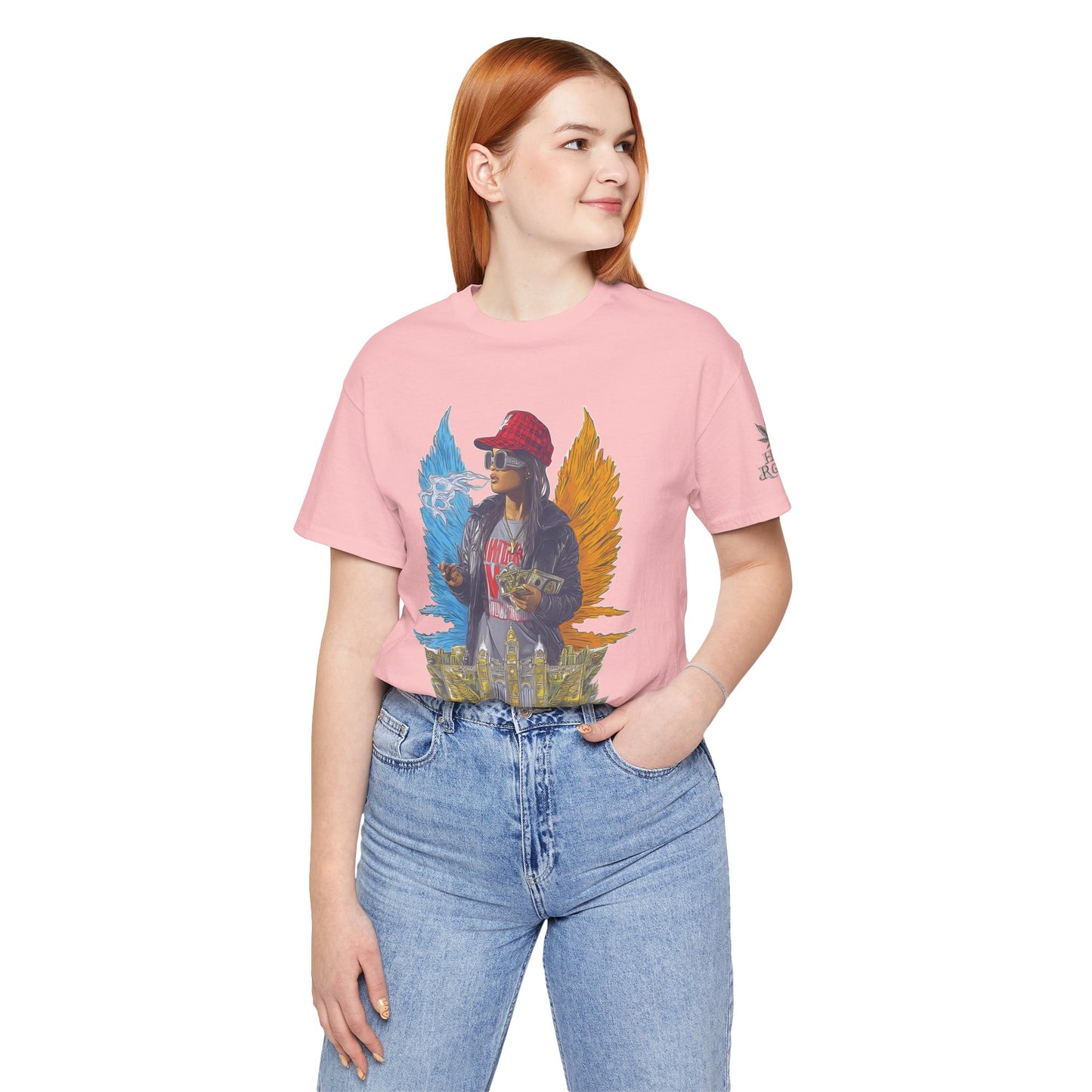 High Roller Golden Wings Money Cannabis T-Shirt - Premium 420 Hip-Hop Angel Street Culture Success Lifestyle Apparel