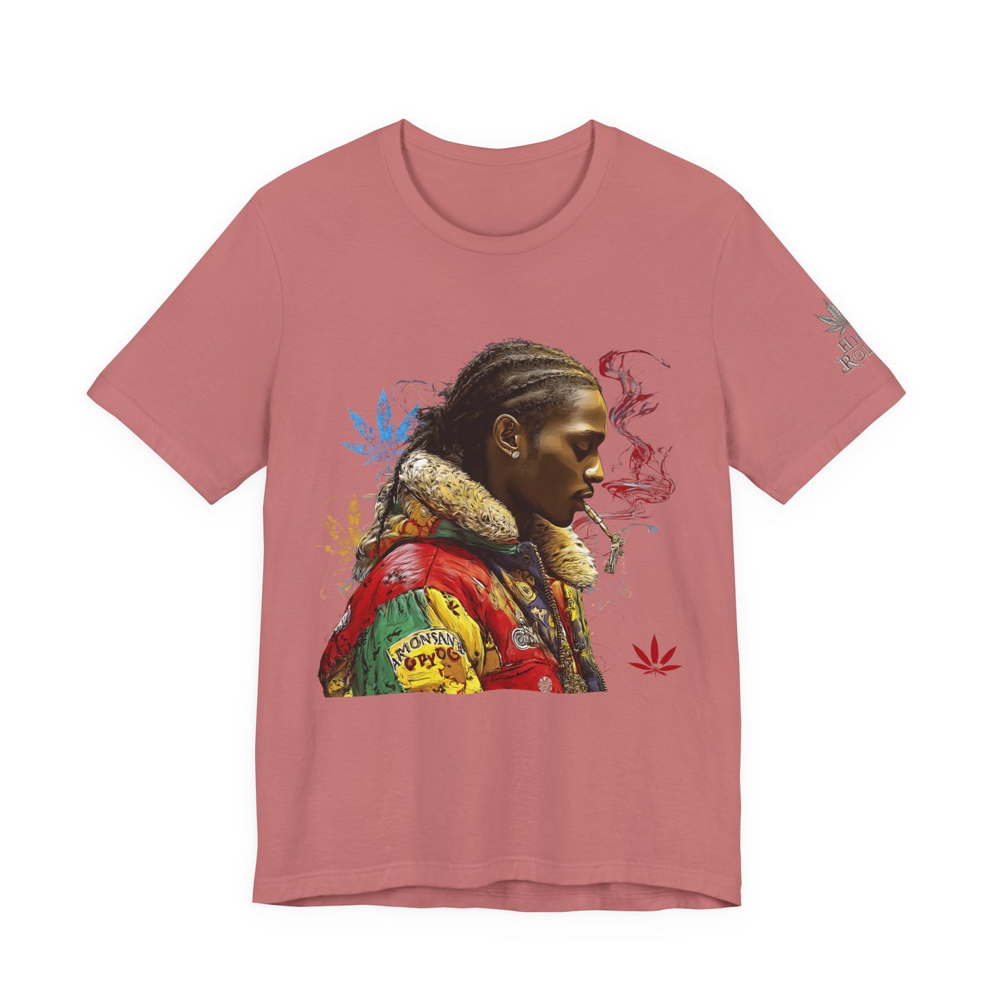 High Roller Profile Smoke Art Cannabis T-Shirt - Premium 420 Hip-Hop Portrait Street Culture Elevated Lifestyle Apparel