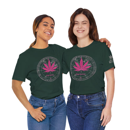 True North Tee - Premium Airlume Cotton Cannabis Culture Compass Navigation Art