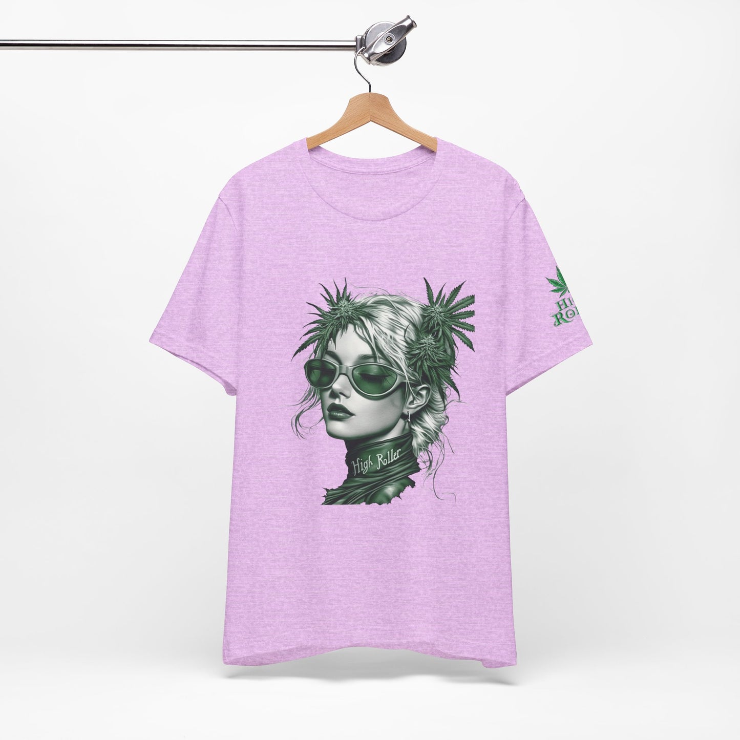 Green Queen T-Shirt - Premium Airlume Cotton Cannabis Crown Portrait Art Tee