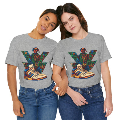 High Roller Trefoil Cannabis Sneaker T-Shirt - Premium 420 Hip-Hop Sneakerhead Street Culture Botanical Art Apparel