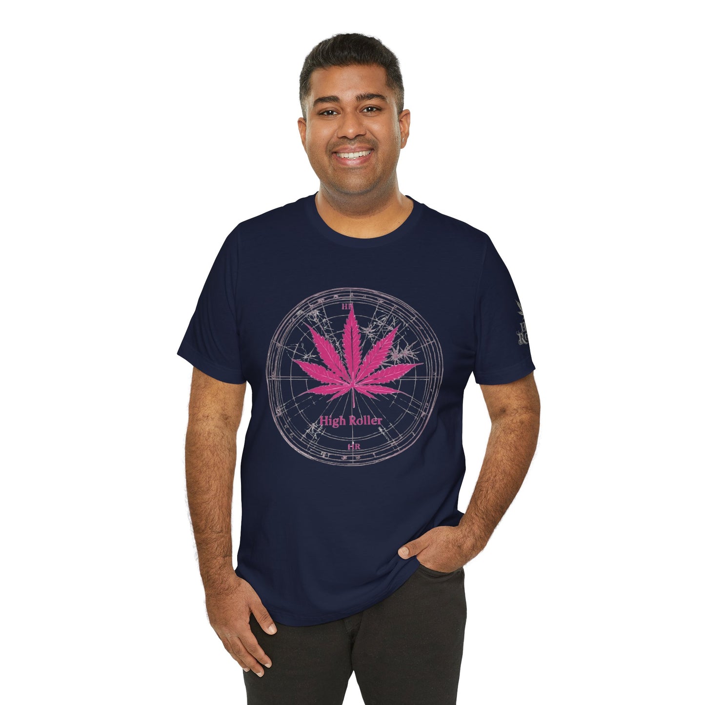 True North Tee - Premium Airlume Cotton Cannabis Culture Compass Navigation Art