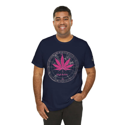 True North Tee - Premium Airlume Cotton Cannabis Culture Compass Navigation Art