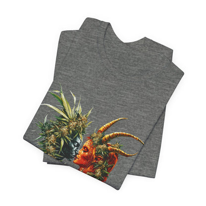 Cannabis Art Dual Face T-Shirt - Premium Unisex Cotton Tee