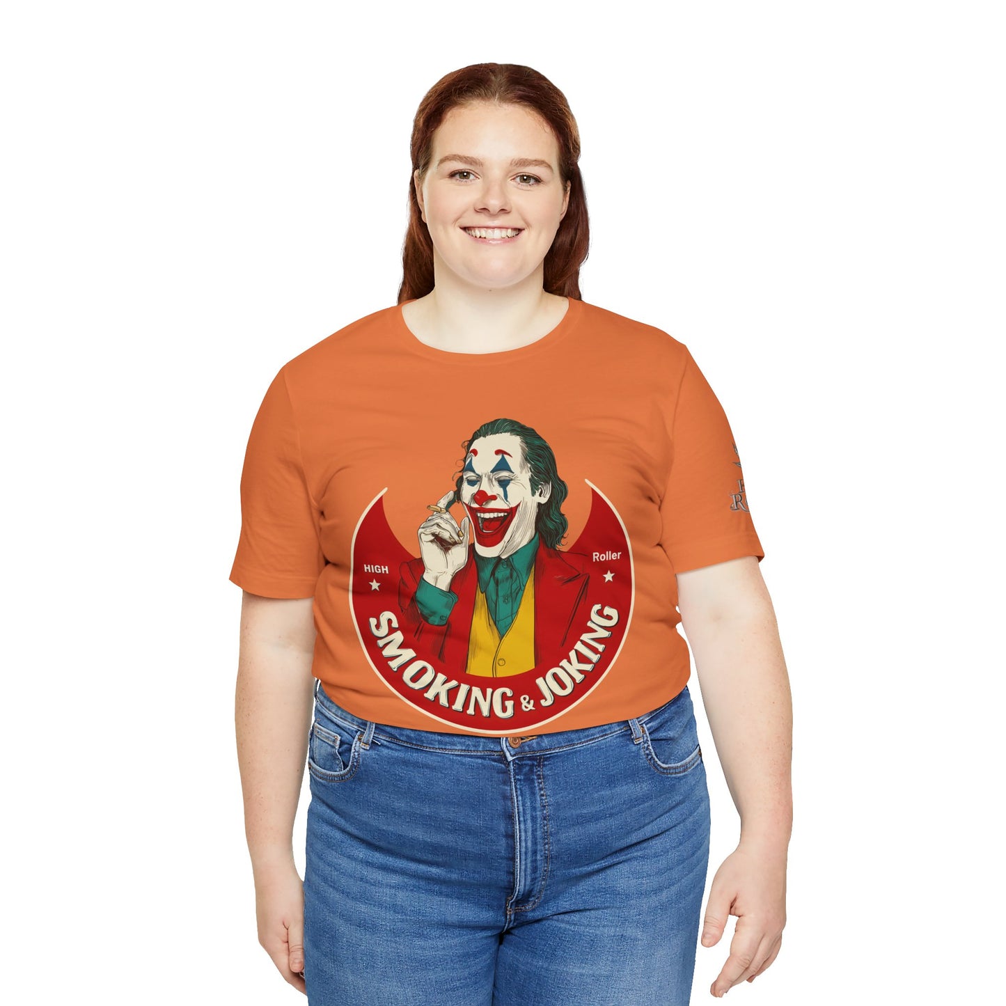 High Roller Villain T-Shirt - Premium Airlume Cotton Cannabis Joker Badge Art Tee