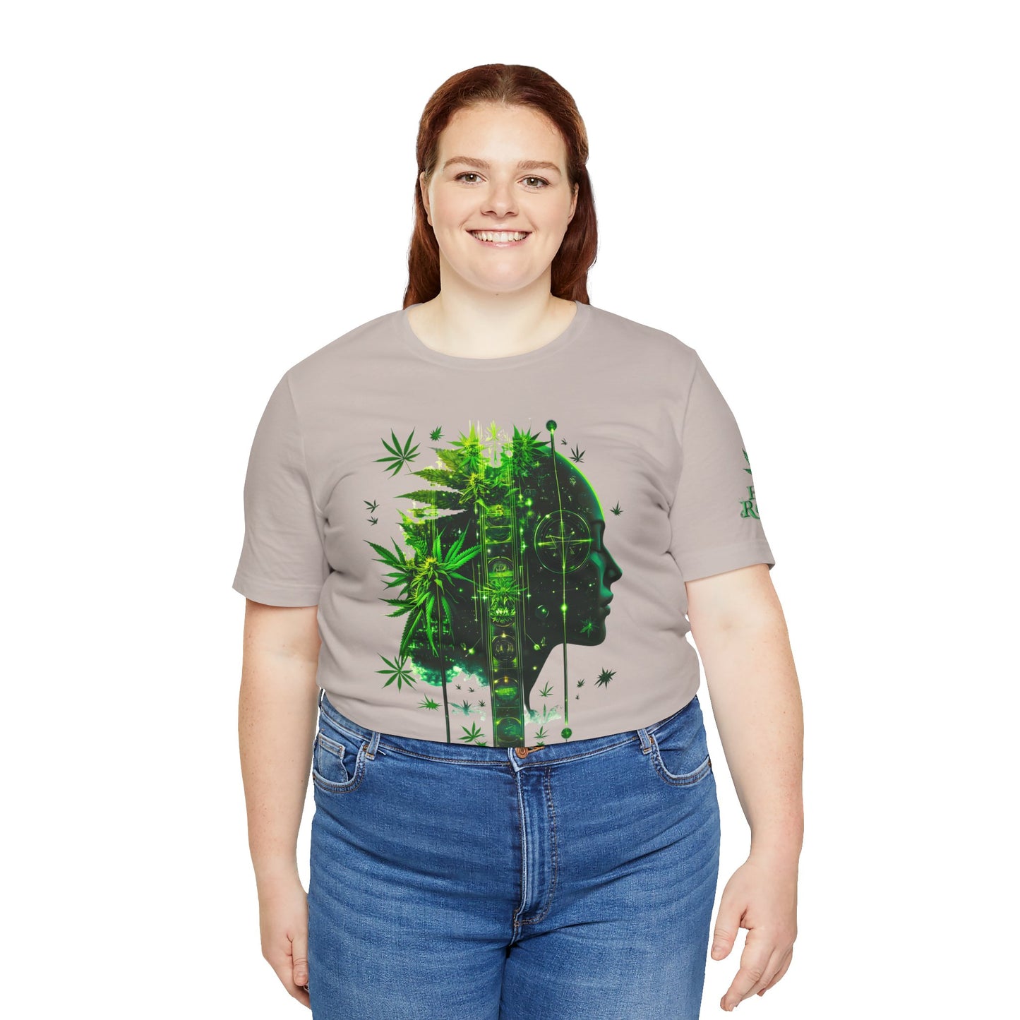 Digital Mind Tee - Premium Airlume Cotton Cannabis Culture Tech Art Matrix Design