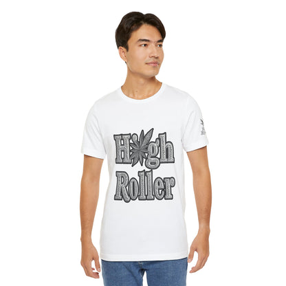 High Roller Classic Tee - Premium Airlume Cotton Cannabis Culture Ornate Typography Art