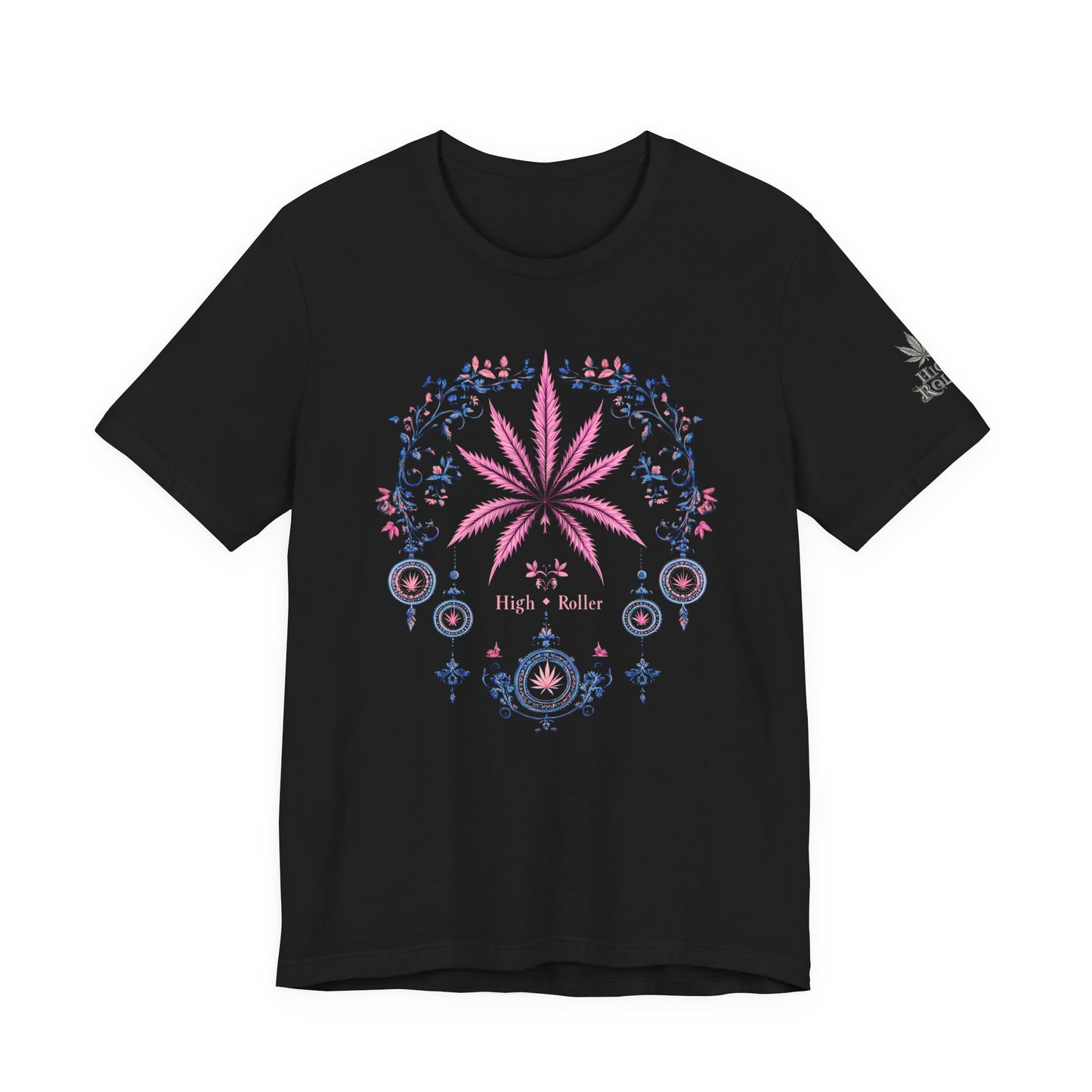 Bohemian Cannabis Mandala Tee - Floral Folk Art Design | High Roller