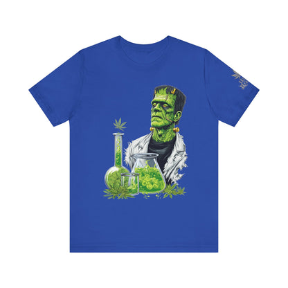 Frankenstein's Laboratory HIGH ROLLER Halloween Cannabis T-Shirt - Premium Monster Scientist 420 Experiment Apparel