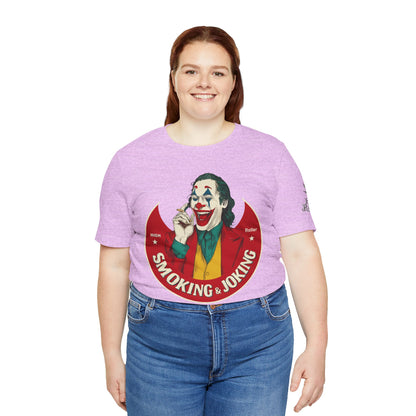 High Roller Villain T-Shirt - Premium Airlume Cotton Cannabis Joker Badge Art Tee