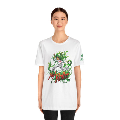 Green Goddess Dance Tee - Premium Airlume Cotton Cannabis Culture Movement Art