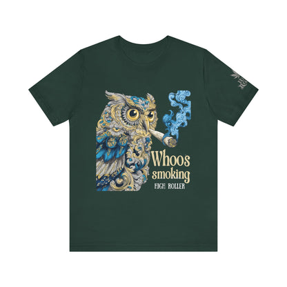 Baroque Owl Tee - Premium Airlume Cotton Cannabis Culture Ornate Bird Art