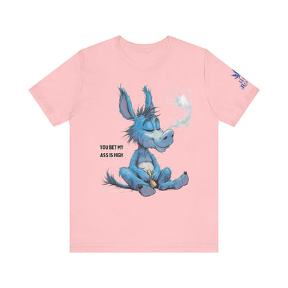 Blue Donkey Tee - Premium Airlume Cotton Cannabis Culture Humor Cartoon Art