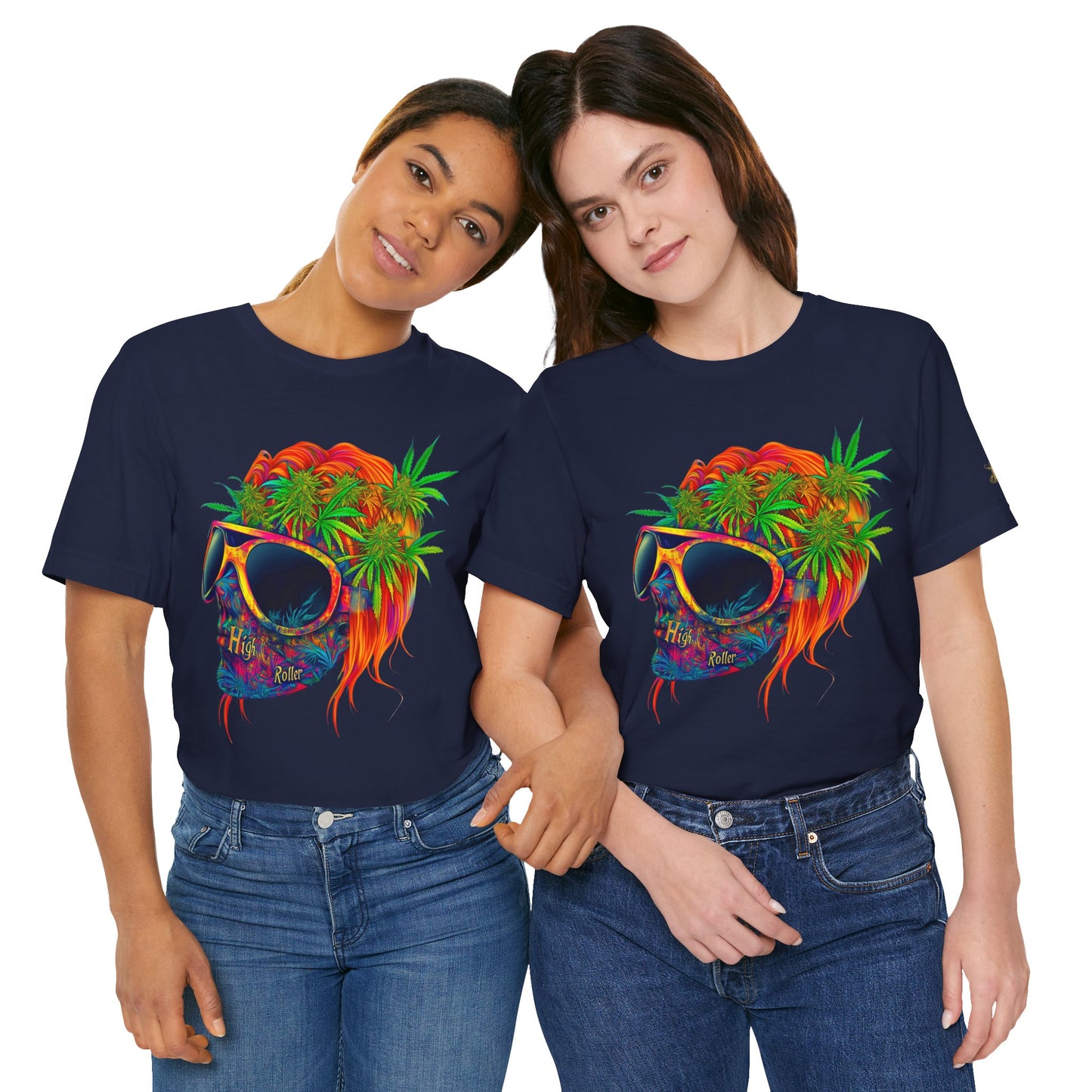 Tropical Cannabis Skull Tee - Paradise Vibes Art Design | High Roller