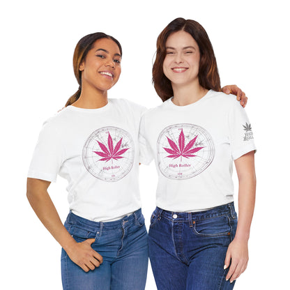Cannabis Compass Tee - Navigation Leaf Art Design | High Roller