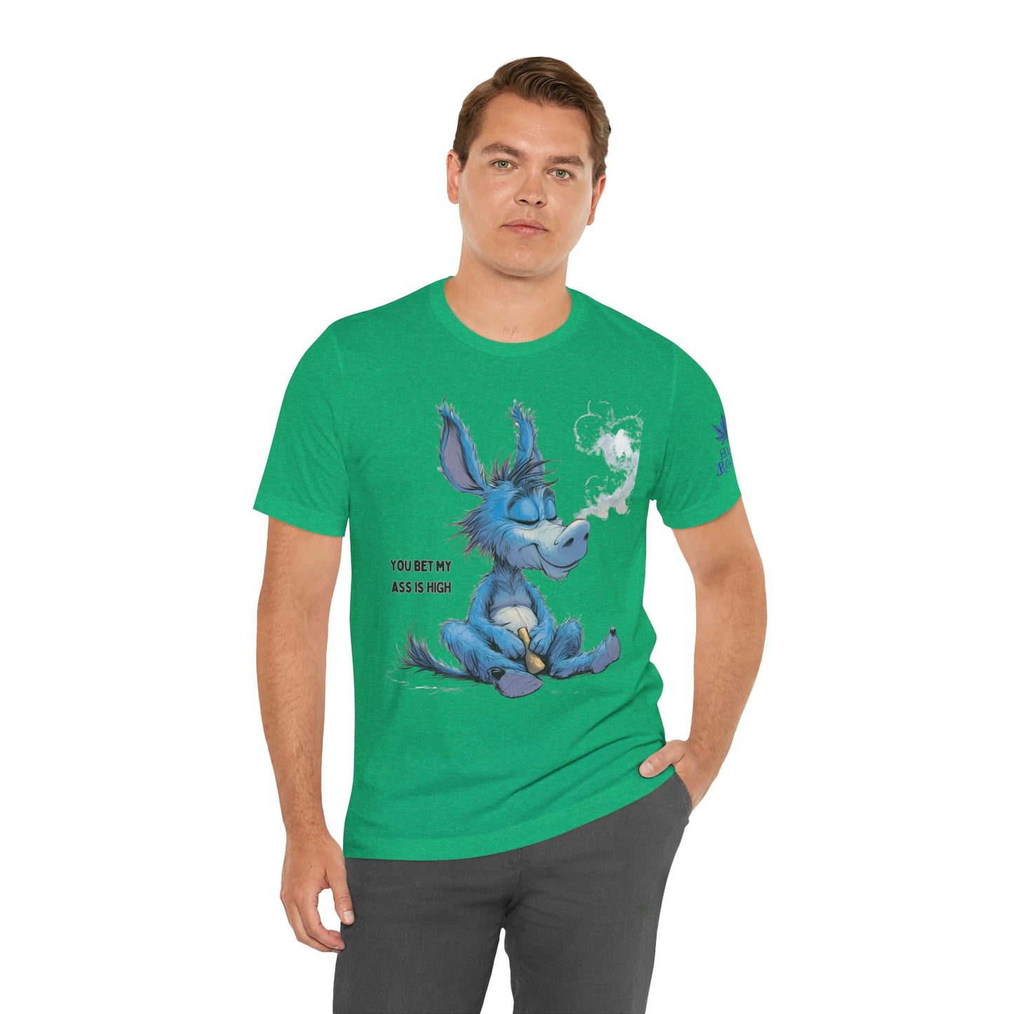 Blue Donkey Tee - Premium Airlume Cotton Cannabis Culture Humor Cartoon Art