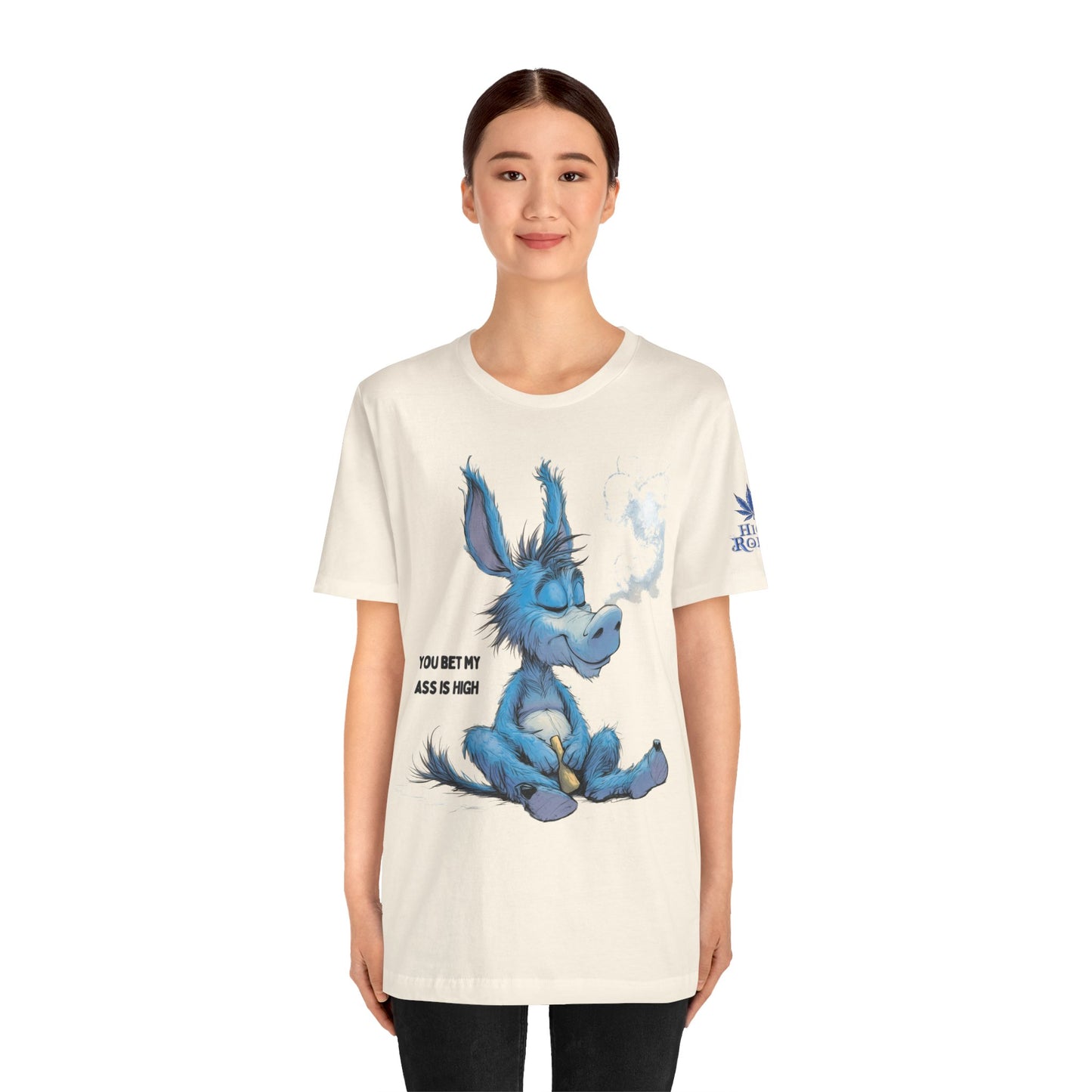 Blue Donkey Tee - Premium Airlume Cotton Cannabis Culture Humor Cartoon Art