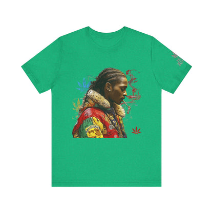 High Roller Profile Smoke Art Cannabis T-Shirt - Premium 420 Hip-Hop Portrait Street Culture Elevated Lifestyle Apparel