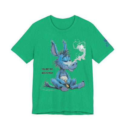 Blue Donkey Tee - Premium Airlume Cotton Cannabis Culture Humor Cartoon Art