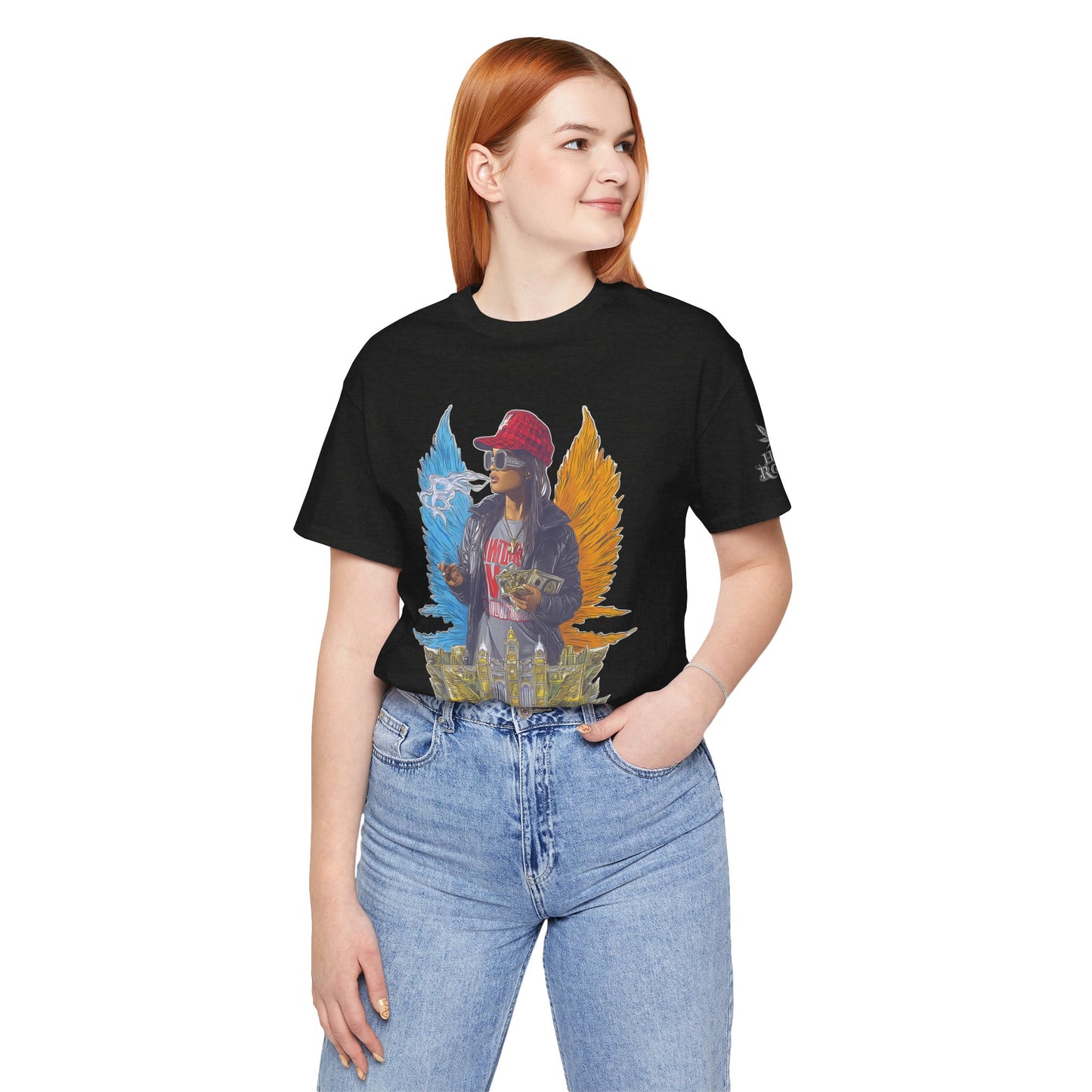 High Roller Golden Wings Money Cannabis T-Shirt - Premium 420 Hip-Hop Angel Street Culture Success Lifestyle Apparel