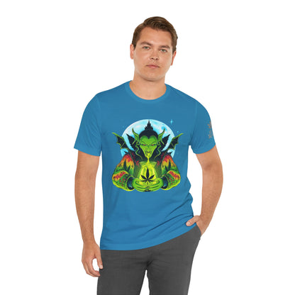 Mystic Dragon Guardian Cannabis Meditation T-Shirt - Premium Psychedelic 420 Apparel