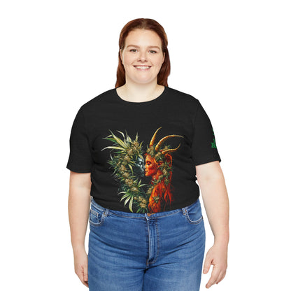 Cannabis Art Dual Face T-Shirt - Premium Unisex Cotton Tee