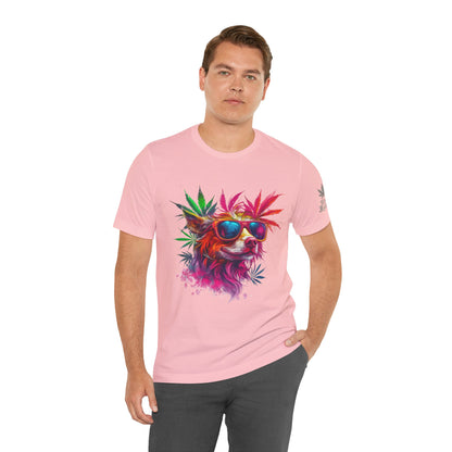 Spectrum Pup Tee - Premium Airlume Cotton Cannabis Culture Psychedelic Dog Art