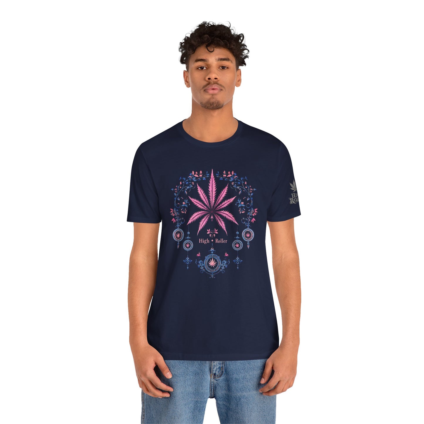 Bohemian Cannabis Mandala Tee - Floral Folk Art Design | High Roller