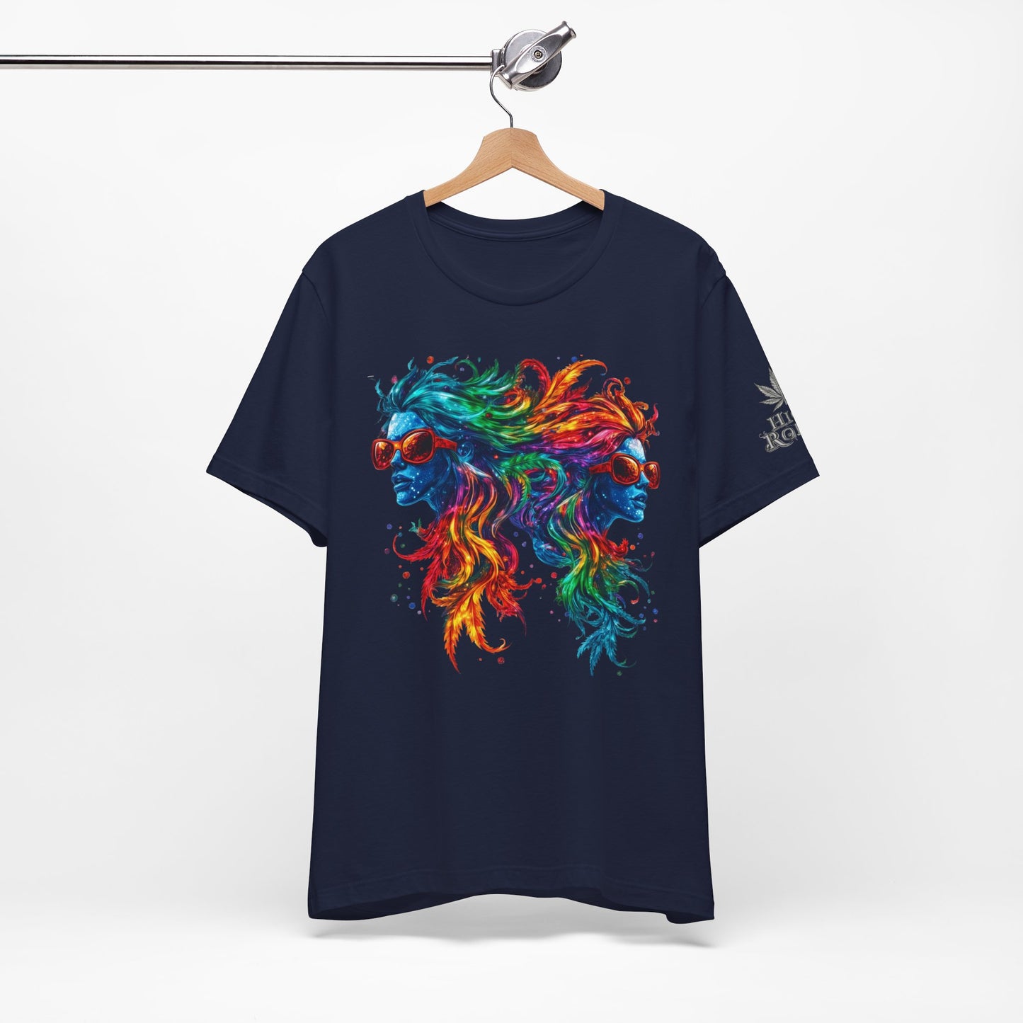 Spectrum Sisters T-Shirt - Premium Airlume Cotton Cannabis Rainbow Psychedelic Art Tee