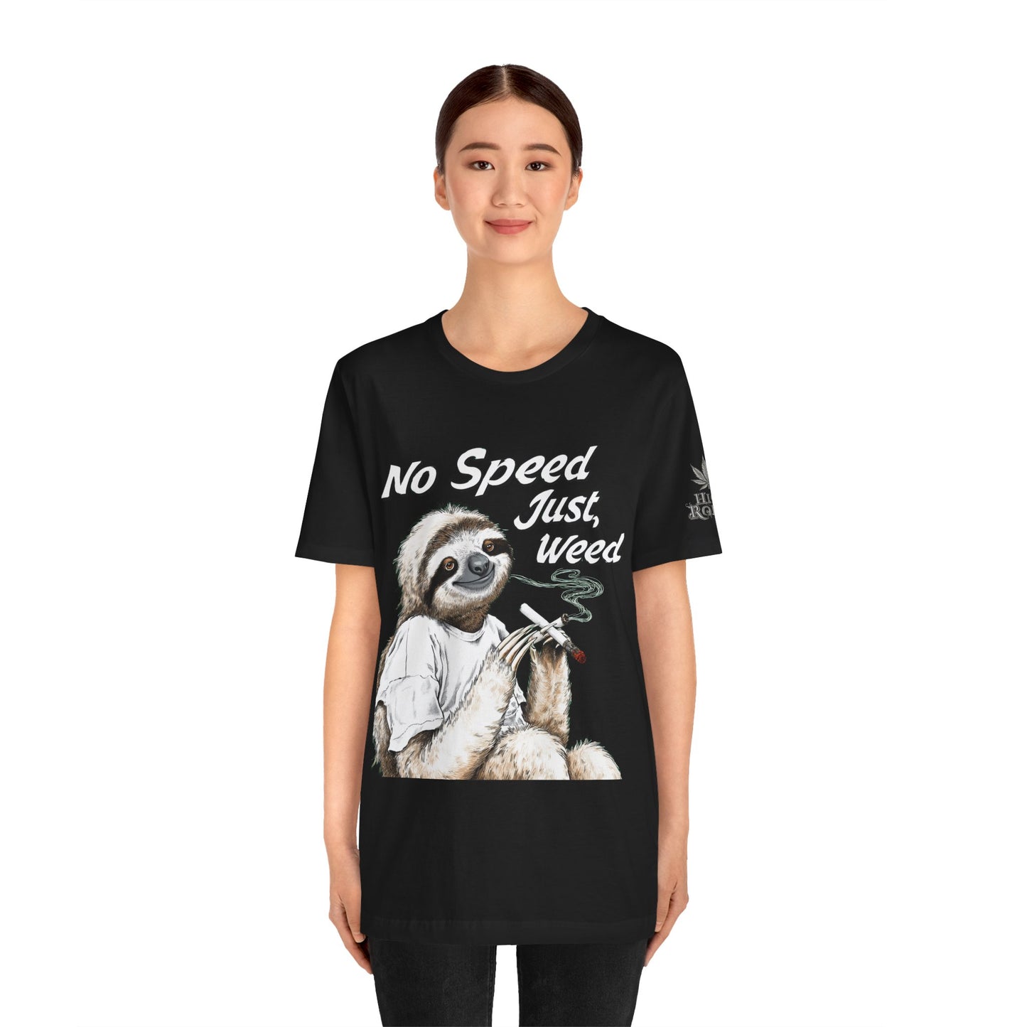 Slow Motion Tee - Premium Airlume Cotton Cannabis Culture Sloth Humor Art