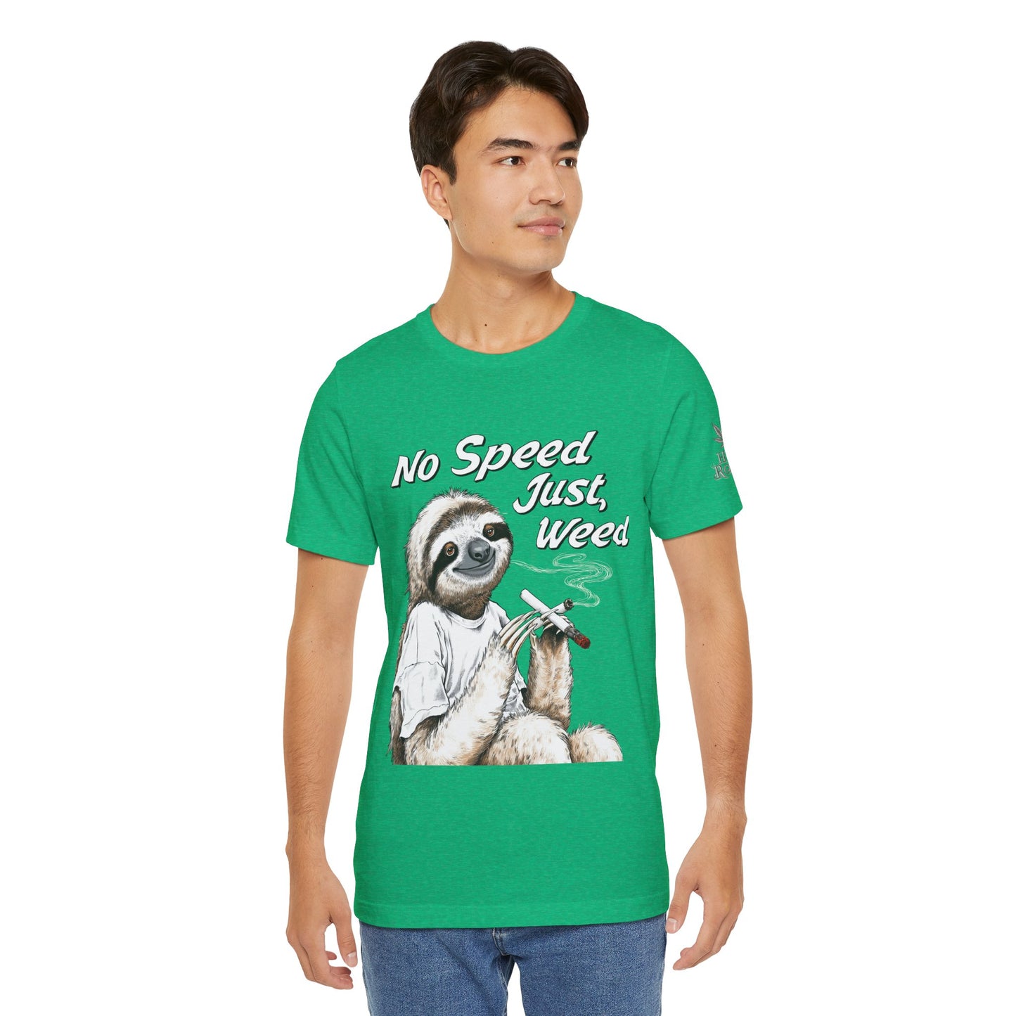 Slow Motion Tee - Premium Airlume Cotton Cannabis Culture Sloth Humor Art