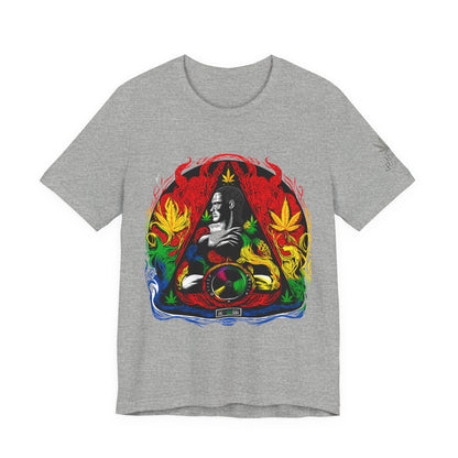 High Roller Sacred Buddha Cannabis T-Shirt - Premium 420 Spiritual Meditation Enlightenment Botanical Artistry Apparel
