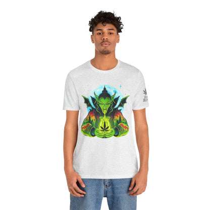 Mystic Dragon Guardian Cannabis Meditation T-Shirt - Premium Psychedelic 420 Apparel