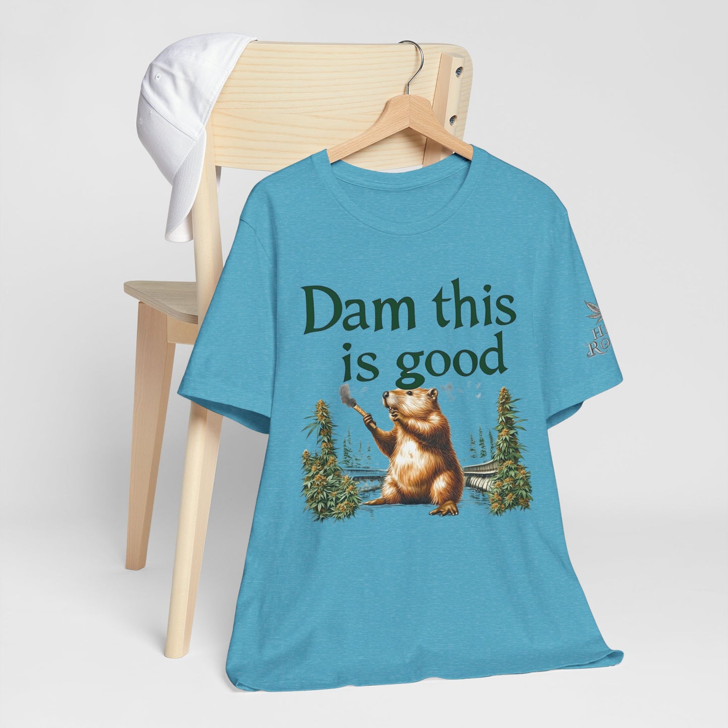 Dam Good Tee - Premium Airlume Cotton Cannabis Culture Beaver Wildlife Humor