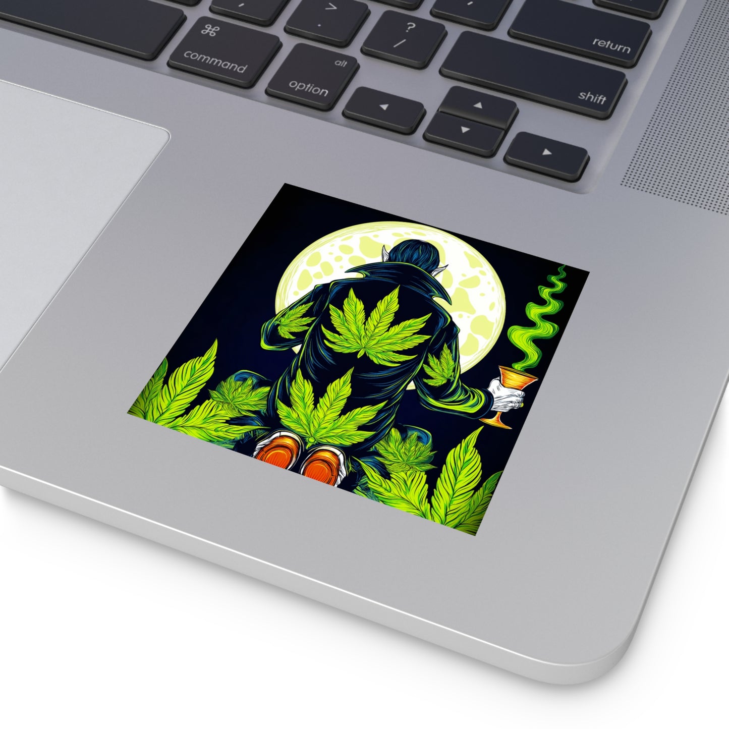 Gothic Vampire Cannabis Moon Ritual Sticker - Premium HIGH ROLLER Halloween Chalice 420 Vinyl Decal