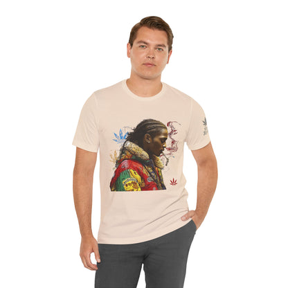 High Roller Profile Smoke Art Cannabis T-Shirt - Premium 420 Hip-Hop Portrait Street Culture Elevated Lifestyle Apparel