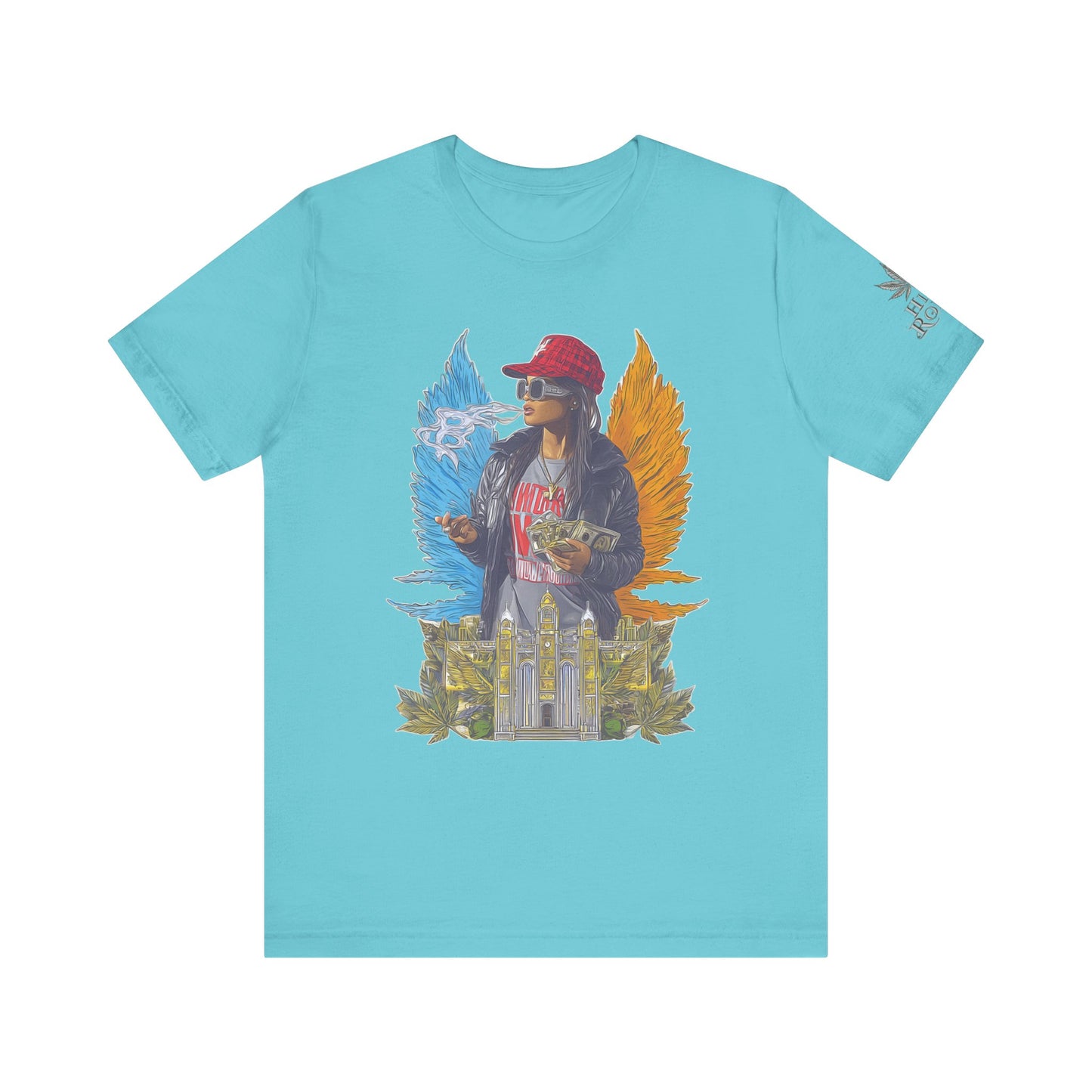 High Roller Golden Wings Money Cannabis T-Shirt - Premium 420 Hip-Hop Angel Street Culture Success Lifestyle Apparel